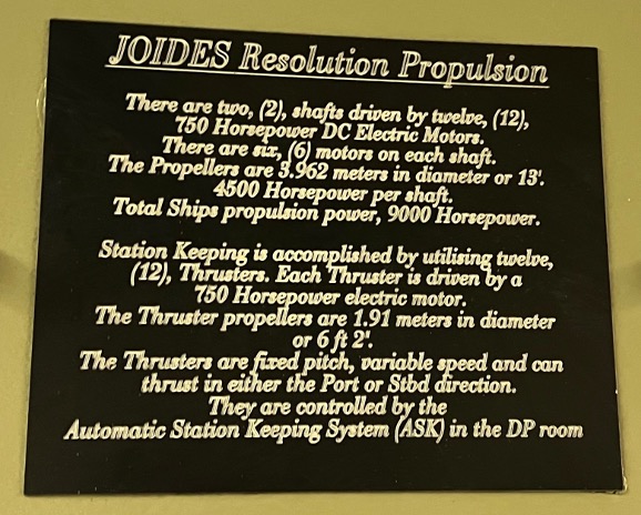 Sign discussing the ship propulsion system