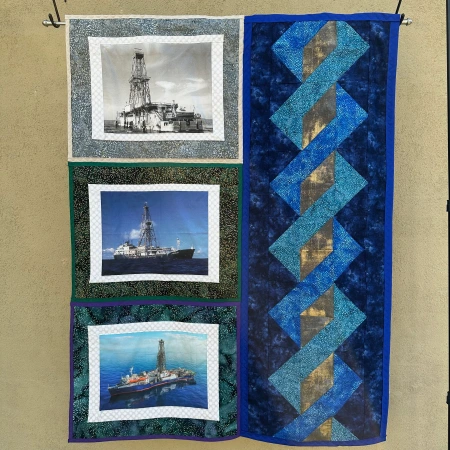 hanging quilt of three ships and rotating drill pipe